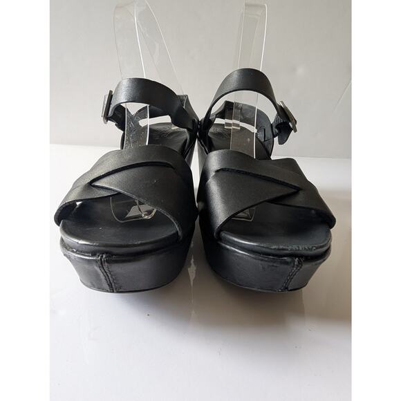KORK-EASE Ava 2.0 Leather Wedge Platform Sandals Black K37303 Women's 9M - Picture 3 of 12